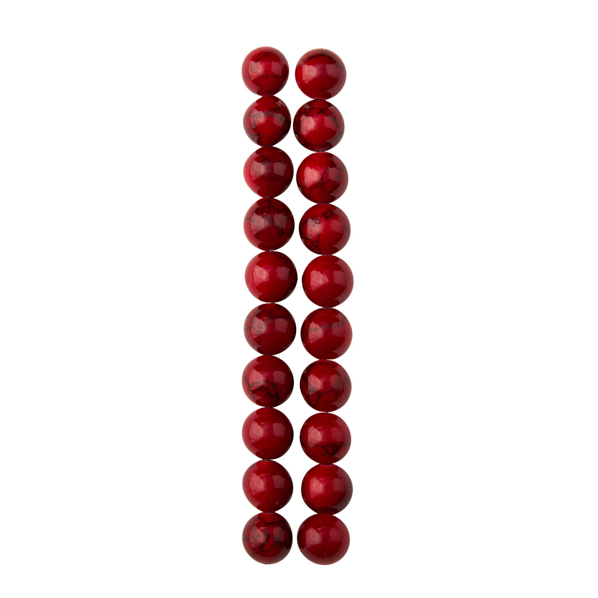 Red Dyed Quartzite Round Beads, 10mm by Bead Landing™